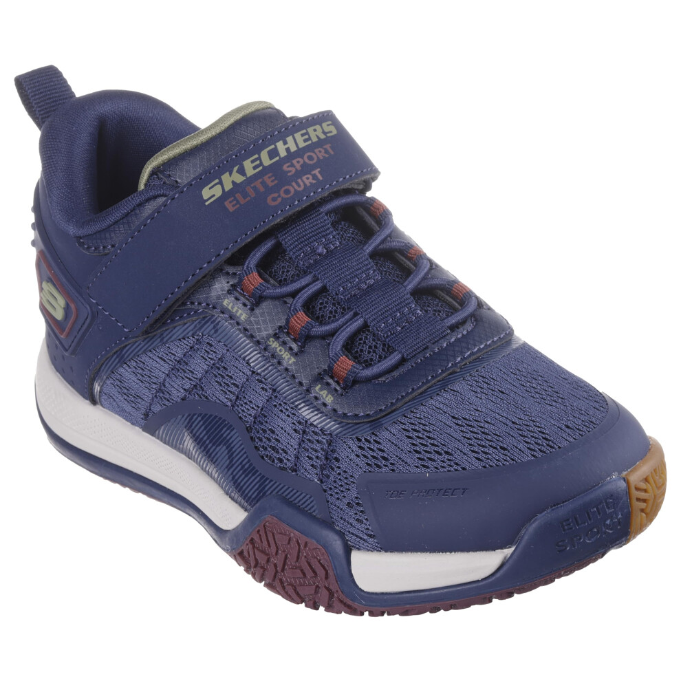 Skechers Boy's Elite Sport Court Sneaker  Navy/Multi  5 Big Kid