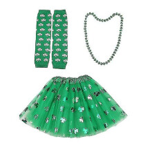 Stylish Festival Clothes Set Creative Mesh Skirt Gloves Necklace Set Party Dress Up Accessory for Adults