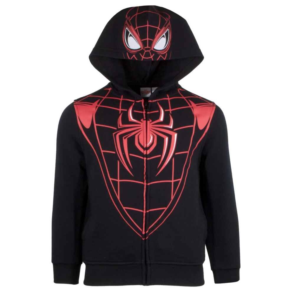 Marvel Avengers Boys Zip-Up Hooded Cosplay Sweatshirt  Black Panther  Hulk  or Miles Morales Spider-Man (Miles Morales  Size 14/16)