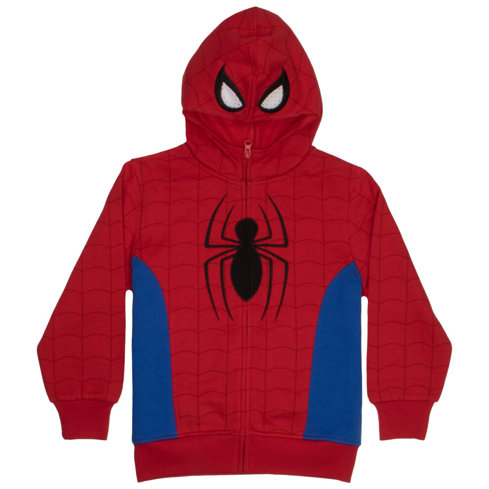 Marvel Super Heroes Hero Boys Zip-Up Fashion Hoodie Sweatshirt for Kids (Red  7)