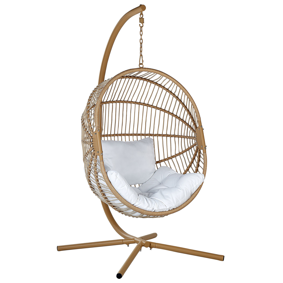 Hanging Chair with Stand ACRI PE Rattan Beige
