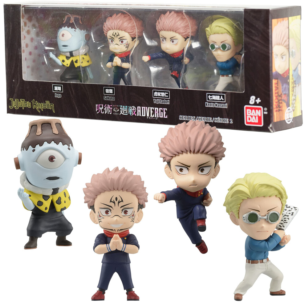 BANDAI Namco - Jujutsu Kaisen Adverge Figure Box Set C (Yuji Itadori  Kento Nanami  Ryomen Sukuna  Jogo)  Adverge Figure Box Set