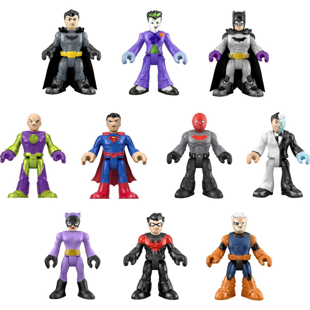 Fisher-Price Imaginext DC Super Friends Batman Toys  Ultimate Hero Villain Match-Up  10 Figures & 10 Accessories for Pretend Play Kids Ages