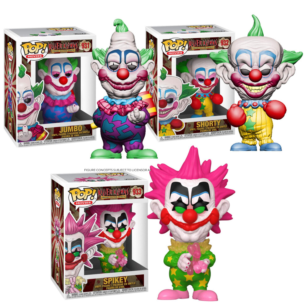 Funko Movies: POP! Killer Klowns from Outer Space Collectors Set - Jumbo  Shorty  Spikey  3.75 inches