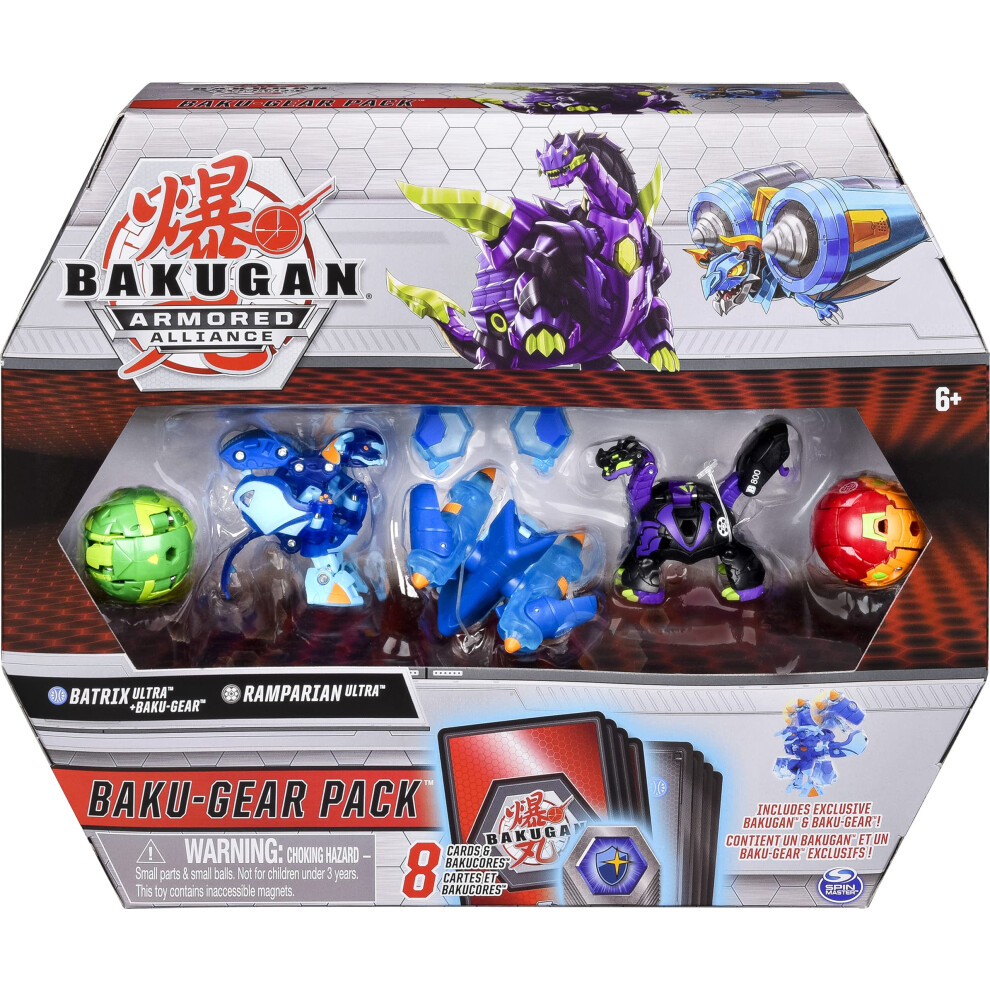 Bakugan Baku-Gear 4-Pack  Batrix Ultra with Baku-Gear and Ramparian Ultra  Collectible Action Figures