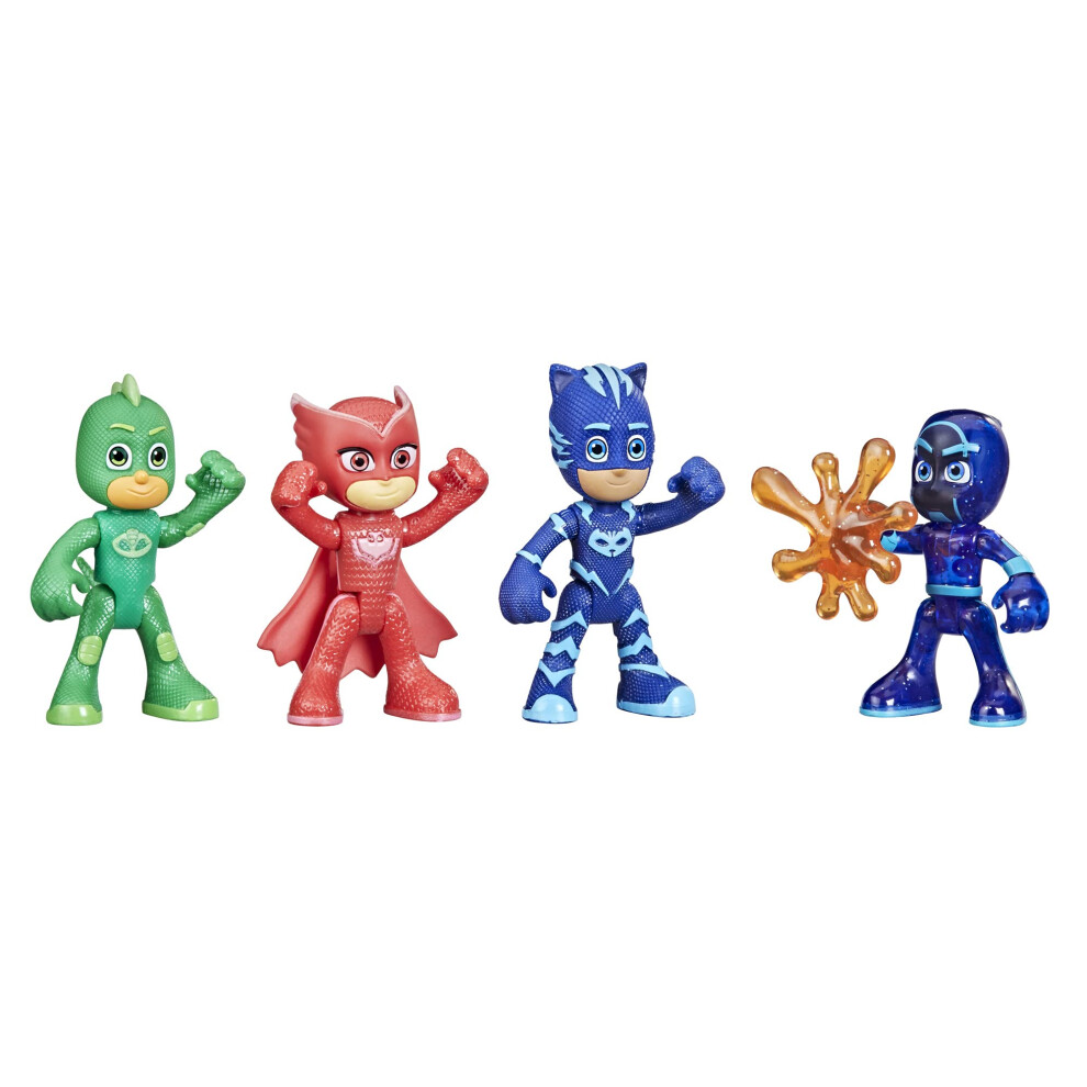 PJ Masks Night Time Mission Glow-in-The-Dark Action Figure Set  Preschool Toy for Kids Ages 3 and Up  4 Figures and 1 Accessory