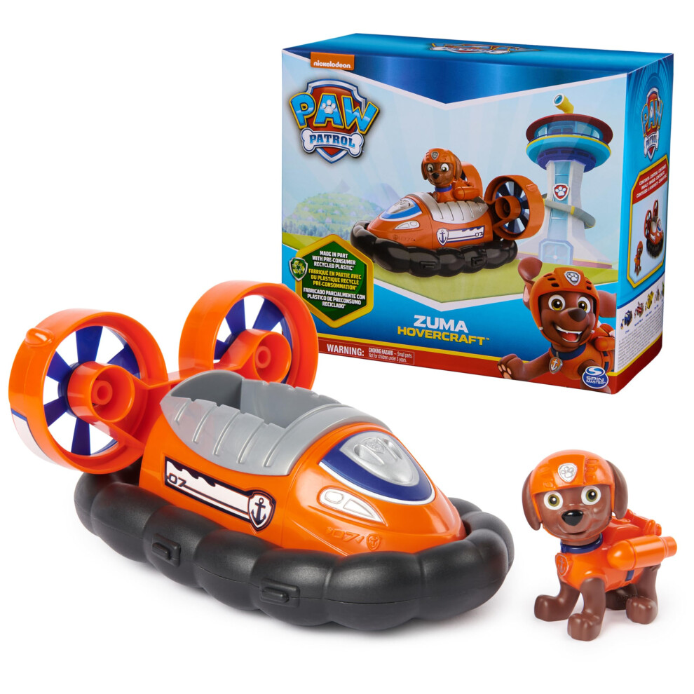 Paw Patrol  Zumas Hovercraft  Toy Vehicle with Collectible Action Figure  Sustainably Minded Kids Toys for Boys & Girls Ages 3 and Up