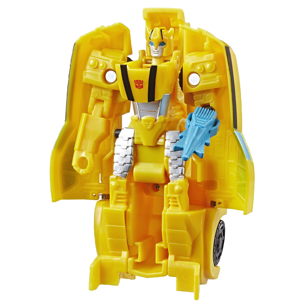 Transformers Toys Cyberverse Action Attackers: 1-Step Changer Bumblebee Action Figure  Repeatable Sting Shot Action Attack Move  for Childre