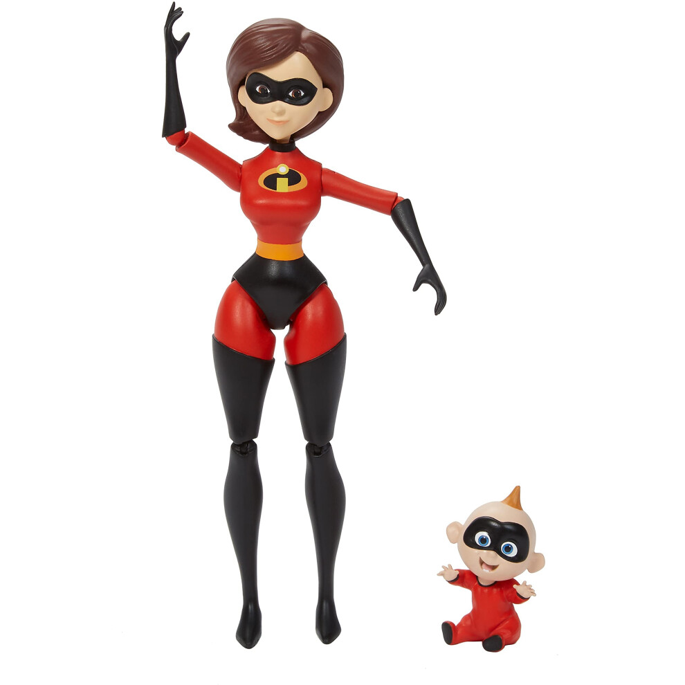 Mattel Pixar ""The Incredibles"" Elastigirl Action Figure With Jack-Jack Movie Character Toys 6.6-In & 2.2-In Tall Highly Posable With Aut