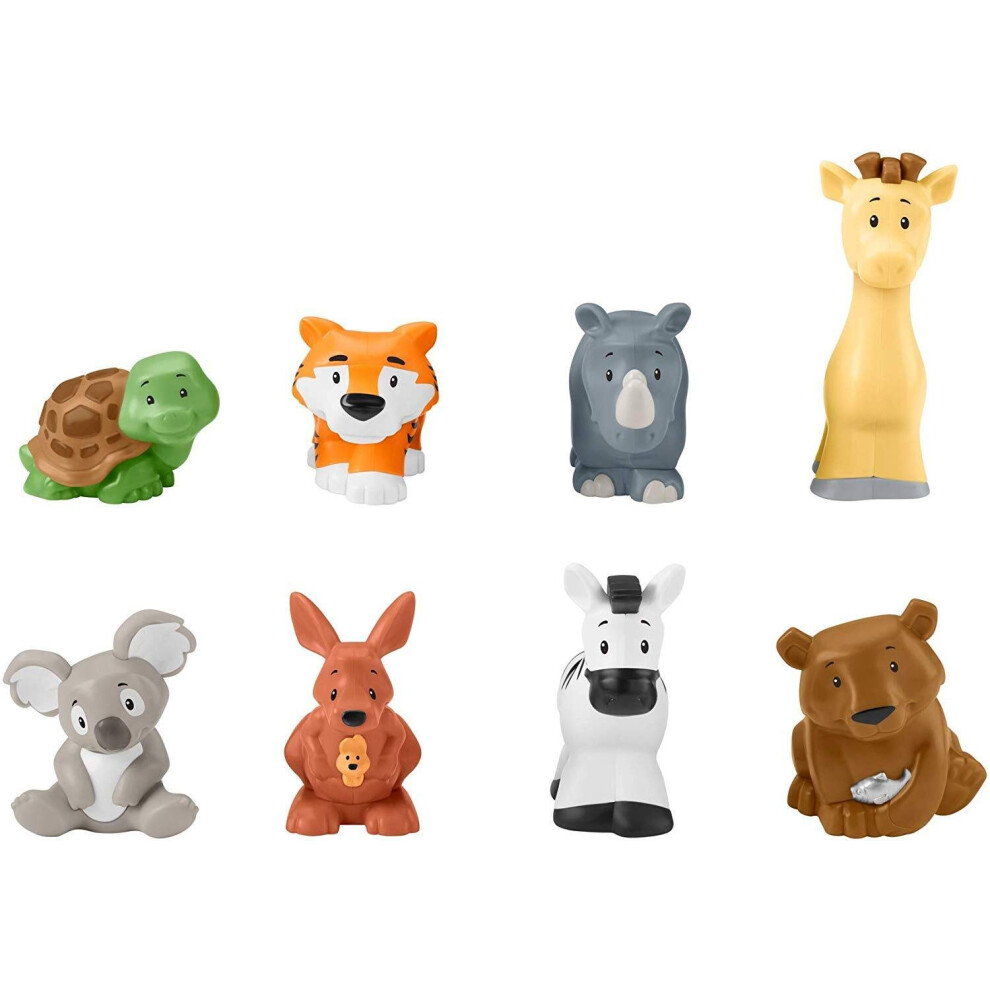 Fisher-Price Little People Safari Animal Friends  set of 8 animal figures for toddler and preschool pretend play ages 1-5 years