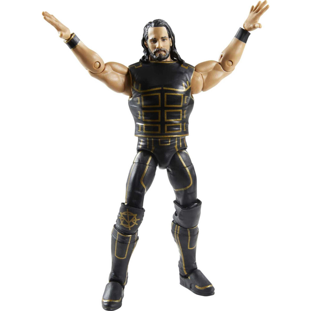 WWE Seth Rollins Fan TakeOver 6-in Elite Action Figure with Fan-voted Gear & Accessories  6-in Posable Collectible Gift for WWE Fans Ages 8