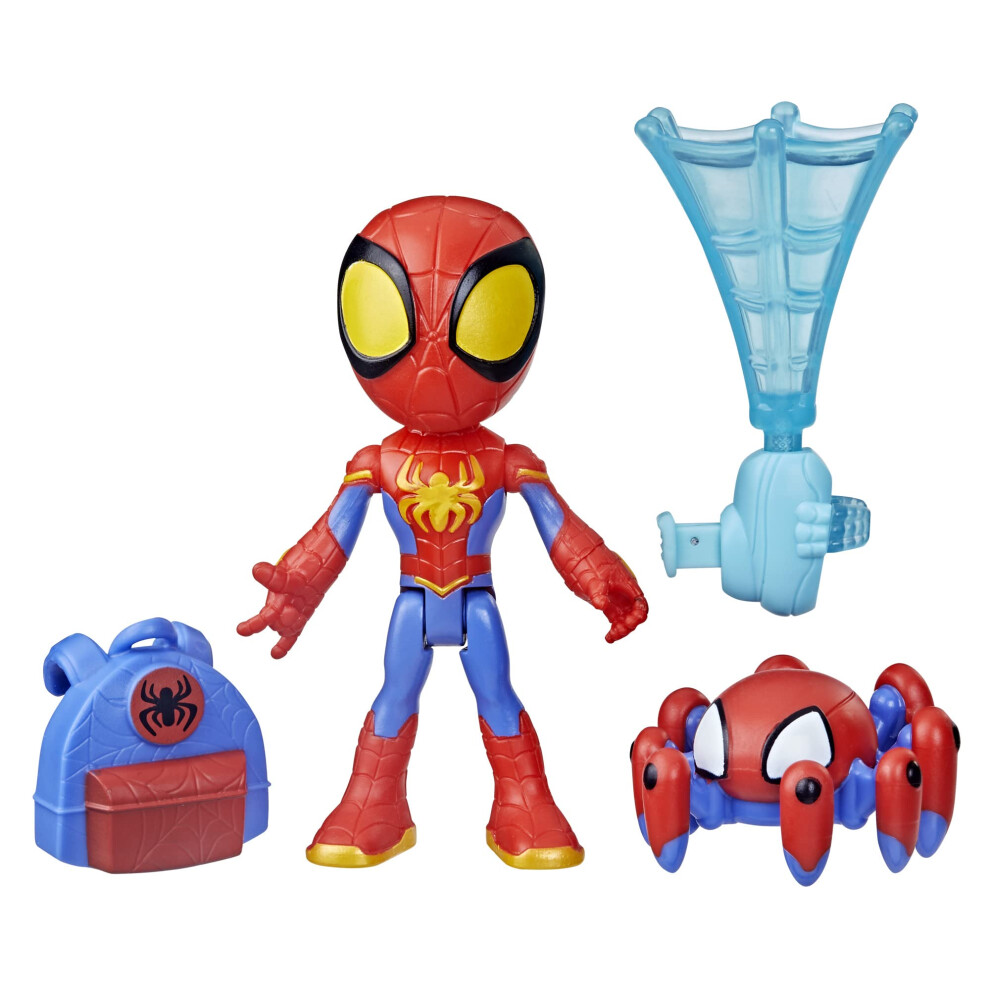 Spidey and His Amazing Friends Web-Spinners Spidey 4-Inch Action Figure with Accessories  Web-Spinning Accessory  Marvel Toys for Kids  Ages