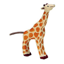 Figurine - HOLZTIGER - Kleine giraffe aan het eten
