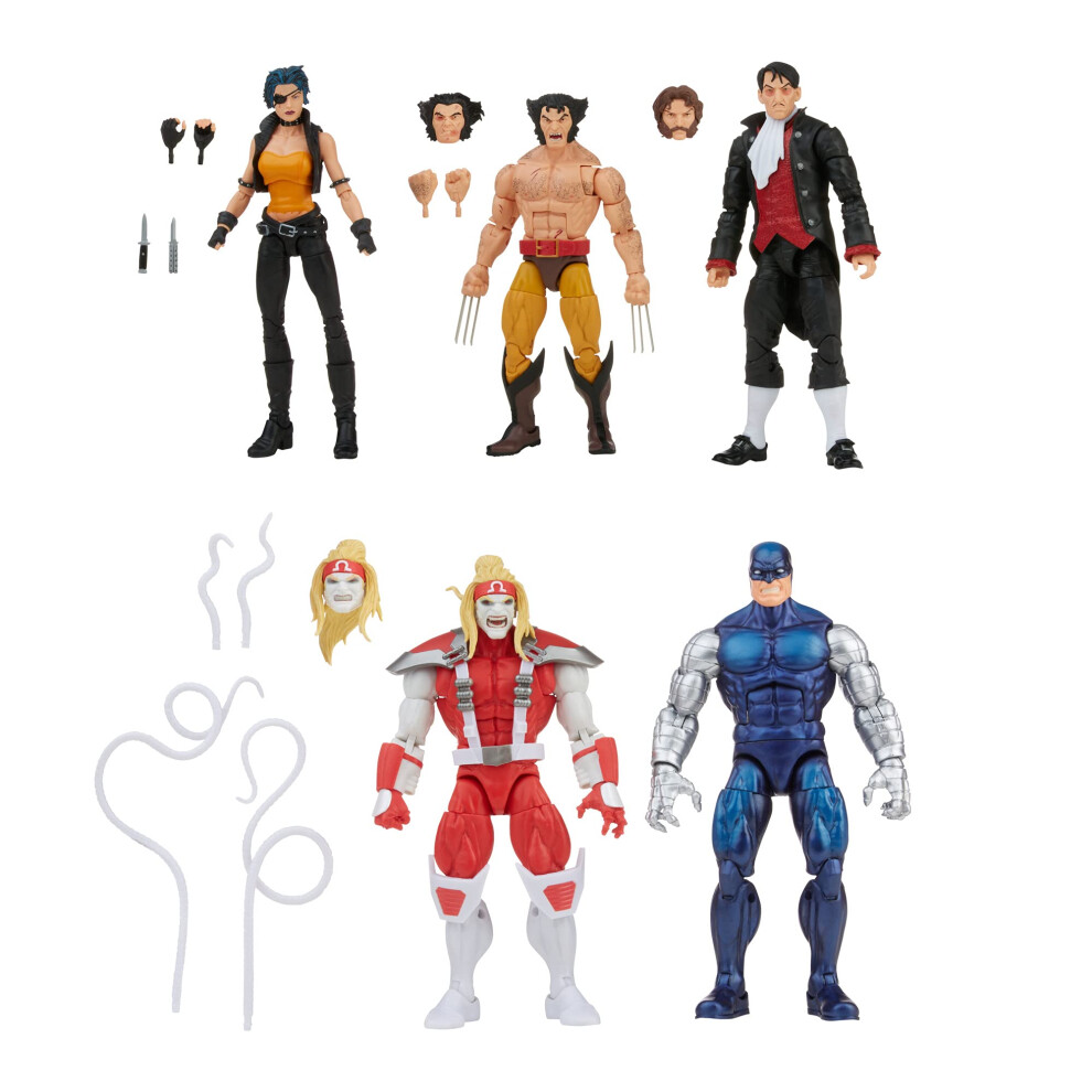 Marvel Legends Series Wolverine 5-Pack  Includes Marvel's Omega Red  Cyber  Callisto  Jason Wyngarde  13 Accessories