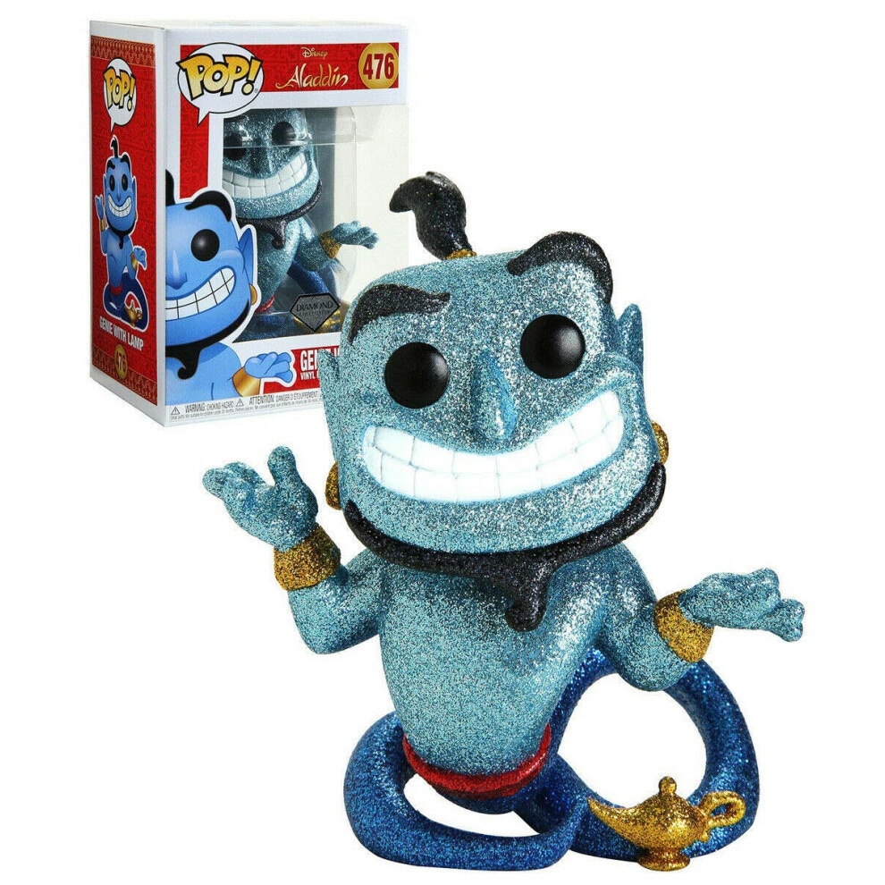 Funko Movies: Aladdin - Diamond Glitter Genie with Lamp Collectible Figure  Multicolor