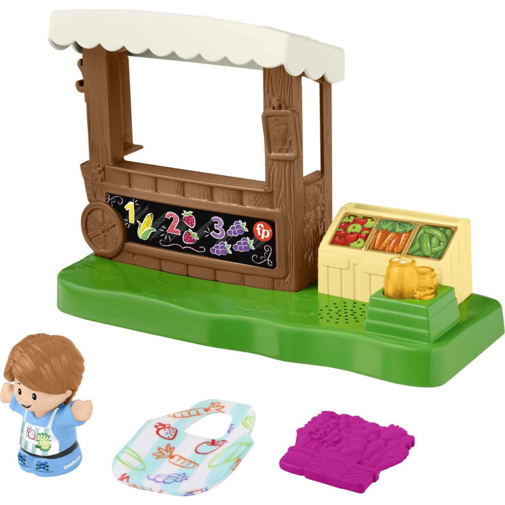 Fisher-Price Little People Toddler Toy Farmers Market Playset with Light Sounds & Figure for Preschool Pretend Play Kids Ages 1+ Years