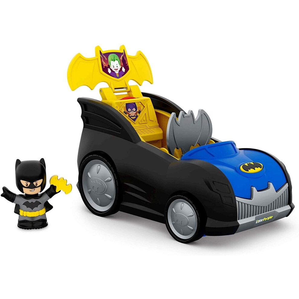 Fisher-Price Little People Toddler Toy DC Super Friends 2-in-1 Batmobile  Batman Playset & Vehicle for Preschool Pretend Play Kids Ages 18+