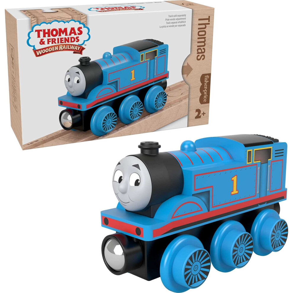 Thomas & Friends Wooden Railway Toy Train Thomas Push-Along Wood Engine for Toddlers & Preschool Kids Ages 2+ Years