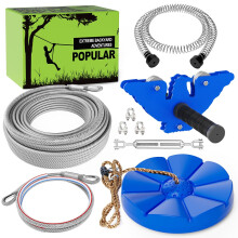 X XBEN Zip line Kits for Backyard, Zip Lines for Kid and Adult, Included Swing Seat, Ziplines Brake, and Steel Trolley, Outdoor Playground Equipment (