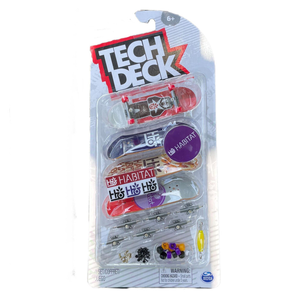 TECH DECK Sk8shop Bonus Pack Mini Finger Skateboard Multi Pack 2022 Series (Habitat (4 Pack))