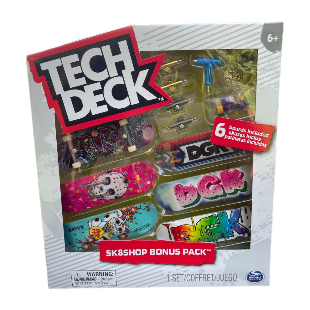 TECH DECK Sk8shop Bonus Pack Mini Finger Skateboard Multi Pack 2022 Series (DGK 2023 (Sk8shop Bonus Pack))