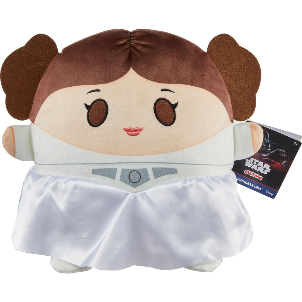 Star Wars Cuutopia Plush Princess Leia  Soft Rounded Pillow Doll  Collectible Toy Gift Inspired by the Fan-Favorite Character  10-inch