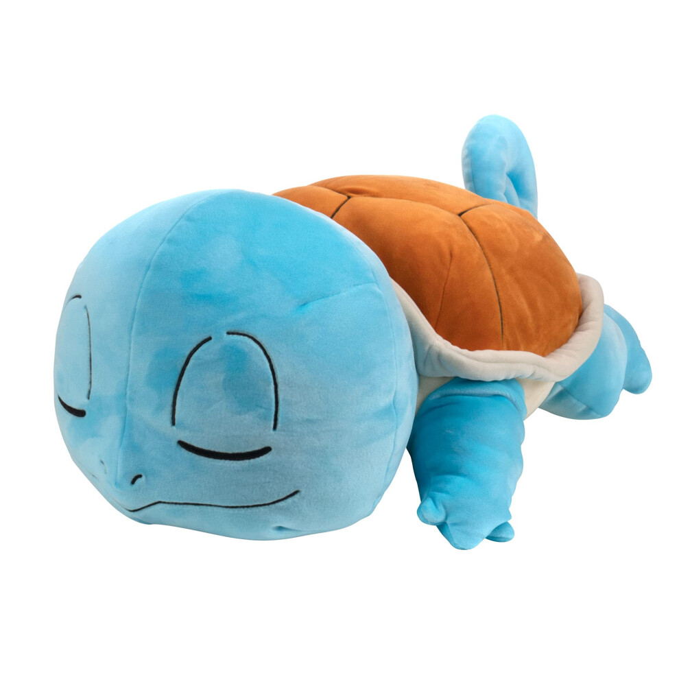 Pokemon 18-inch Plush Sleeping Squirtle - Cuddly Pok?mon - Must Have for Pok?mon Fans - Plush for Traveling  Car Rides  Nap Time  and Play T