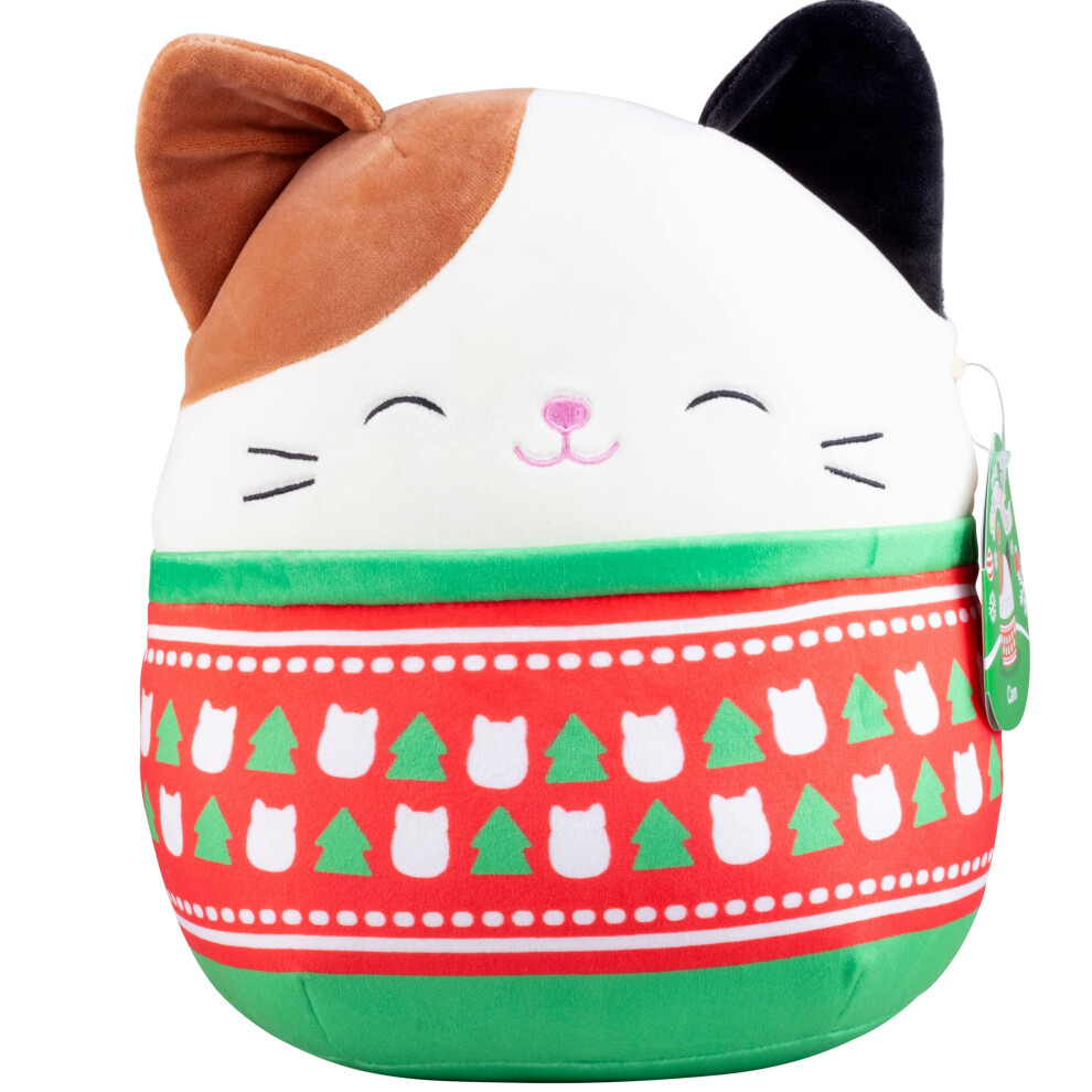 Squishmallows Original 10-Inch Cam The Cat - Official Jazwares Christmas Plush - Collectible Soft & Squishy Kitty Stuffed Animal Toy - Add t