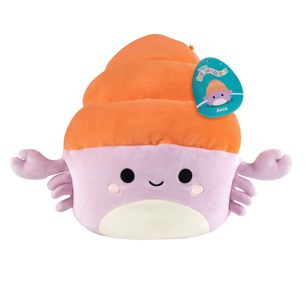 Squishmallows Original 10-Inch Arco The Hermit Crab - Sea Squad - Official Jazwares Plush - Collectible Soft & Squishy Crab Stuffed Animal T