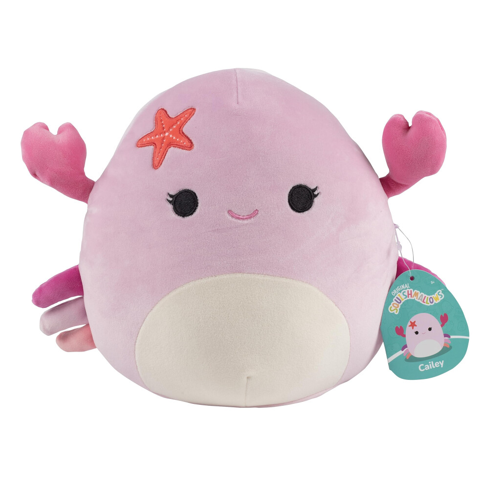 Squishmallows Original 10-Inch Cailey The Pink Crab - Sea Squad - Official Jazwares Plush - Collectible Soft & Squishy Crab Stuffed Animal T