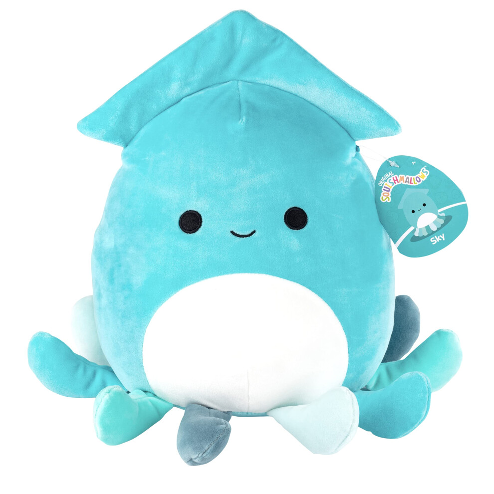 Squishmallows 10-Inch Sky The Teal Squid - Official Jazwares Plush - Collectible Soft & Squishy Sea Stuffed Animal Toy - Add to Your Squad -