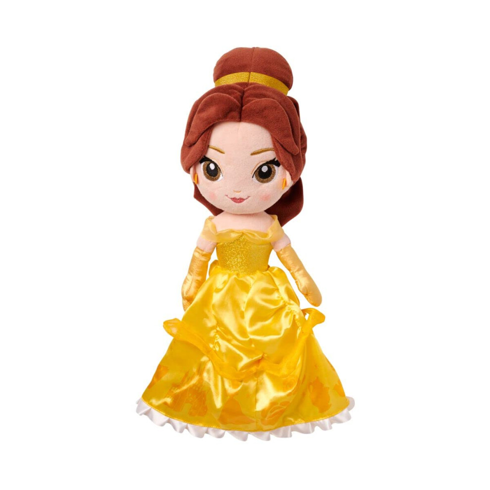 Disney Store Official Princess Plush Doll (Belle from Beauty and The Beast) Medium 14 Inches  Princess Dolls with Embroidered Features  Plus