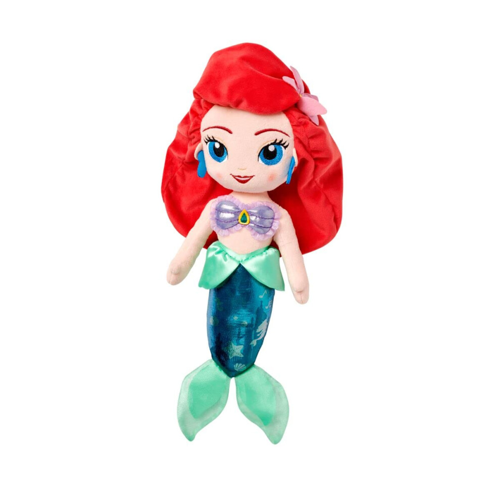 Disney Store Official Princess Plush Doll (Ariel from The Little Mermaid) Medium 14 Inches  Princess Dolls with Embroidered Features  Plush