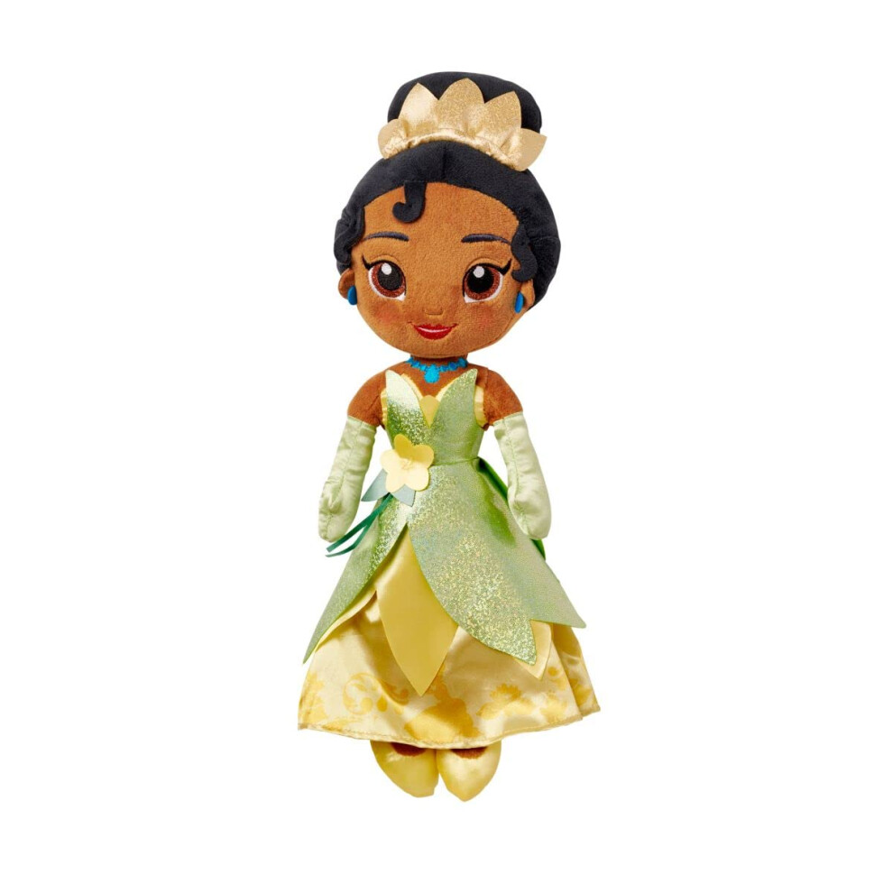 Disney Store Official Princess Plush Doll (Tiana from The Princess and The Frog) Medium 14 Inches  Princess Dolls with Embroidered Features