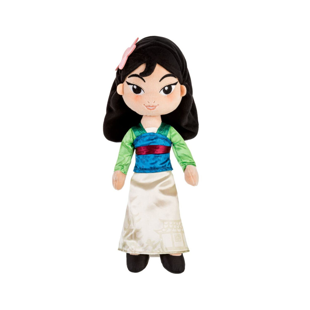 Disney Store Official Princess Plush Doll (Mulan) Medium 14 Inches  Princess Dolls with Embroidered Features  Plush Toys  Princess Toys for