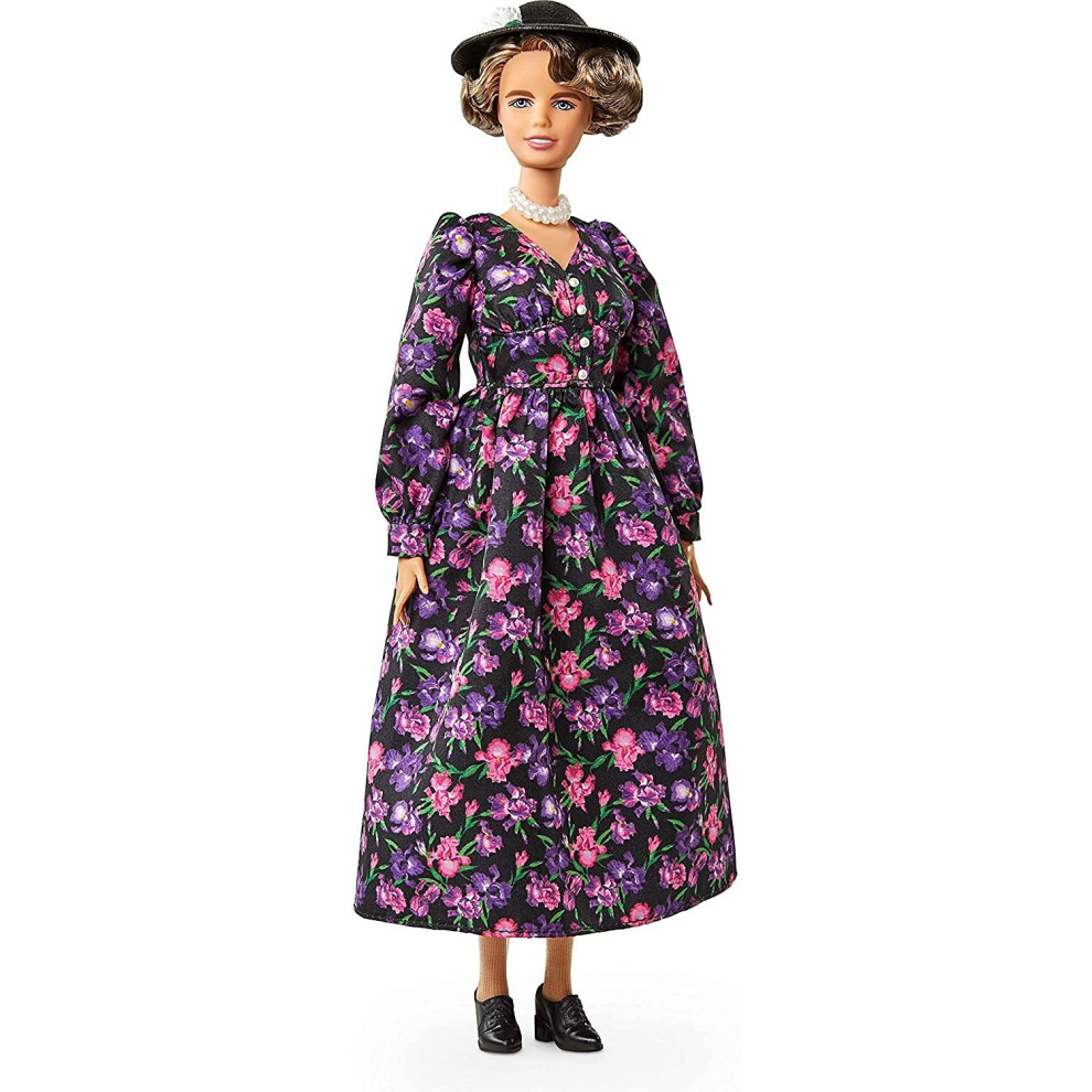 Barbie Inspiring Women Eleanor Roosevelt Doll (12-inch) Wearing Floral Dress  with Doll Stand & Certificate of Authenticity  Gift for Kids &