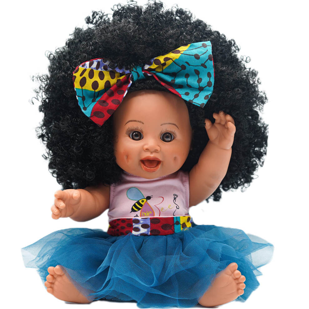 Orijin Bees Curly Swizzy Bee - 12 inch Black Doll  African American Doll  Biracial Doll  Ethnic Doll  Latino Doll  Curly Hair Doll