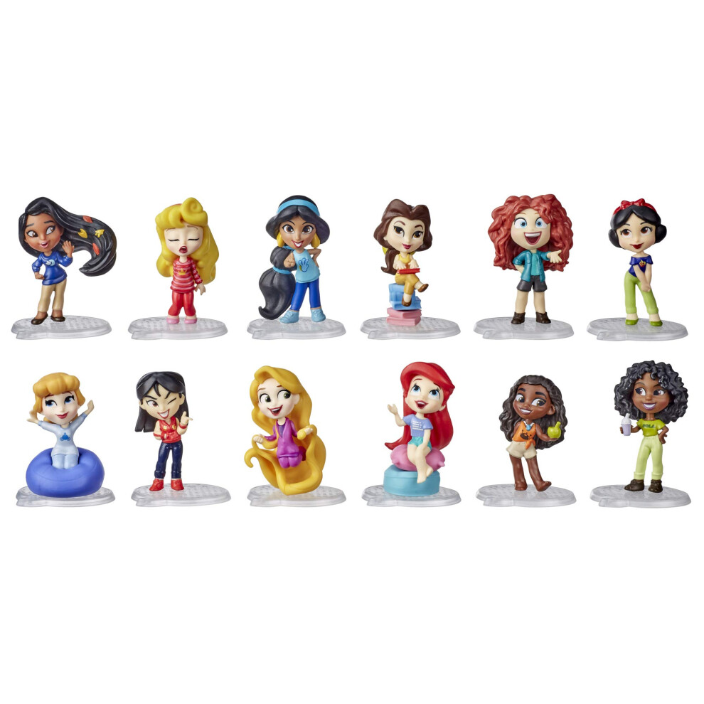 Disney Princess Comics Minis Comfy Squad Collection Pack  12 Dolls Collectable Toy for Girls 3 Years and Up