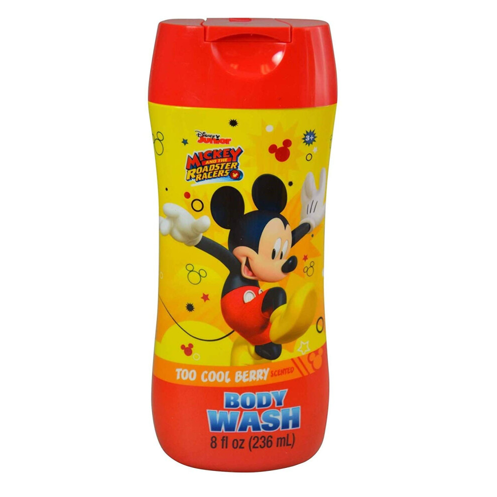 Disney New Mickey Body Wash 8oz in Flip Top Bottle  Berry  Yellow  Small