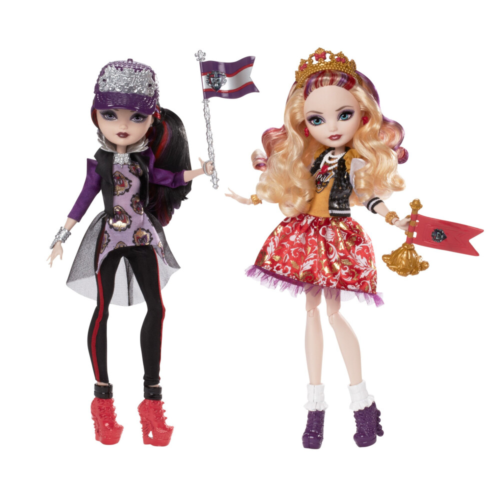 Mattel Ever After High School Spirit Apple White and Raven Queen Doll (2-Pack)