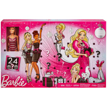 Calendrier de l'Avent Barbie avec poupe Barbie blonde et 23 accessoires