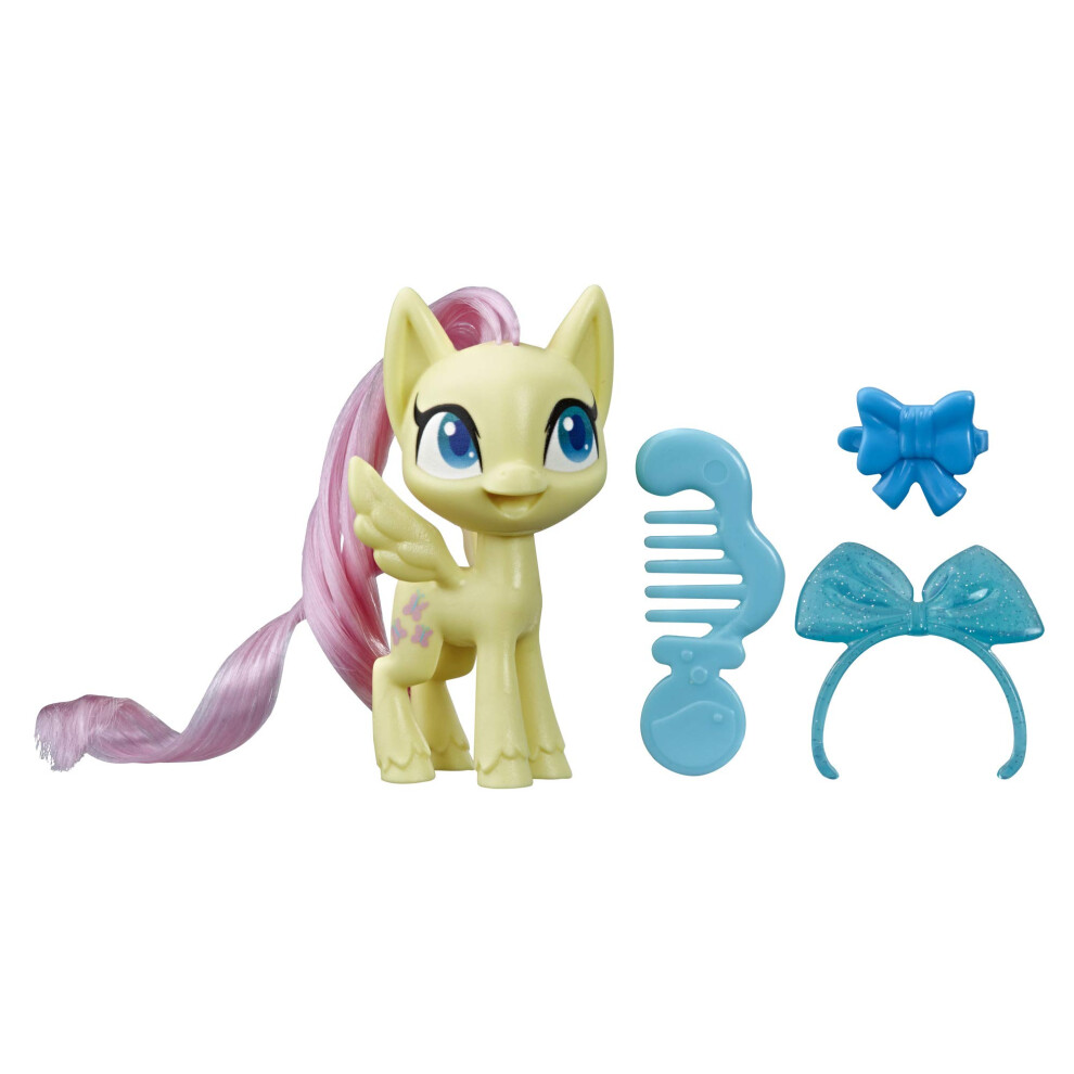 My Little Pony Fluttershy Potion Pony Figure - 3-Inch Yellow Pony Toy with Brushable Hair  Comb  and 4 Surprise Accessories