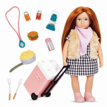 Lori Dolls - Jessas Camp Set - Mini bambola e set da campeggio - Vestiti e accessori per bambole da 6 pollici - Mappa frigo per alimenti e altro