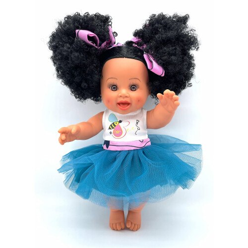 Burt's Bees Poupée Bébé Multiculturelle Bouclée Noire Latino 12 pouces 1