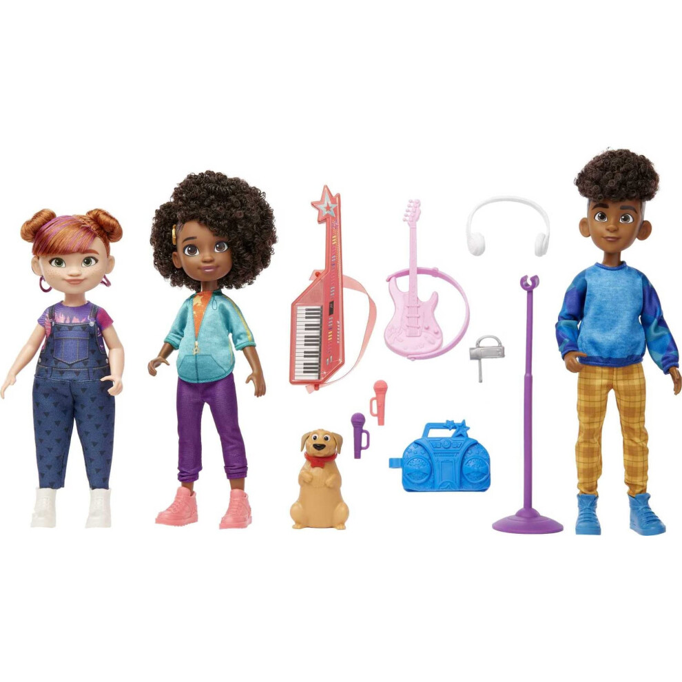 Mattel Karma's World Dolls & Accessories  3-Pack Set Includes Karma  Winston & Switch Dolls  Plus Pet & Band Gear