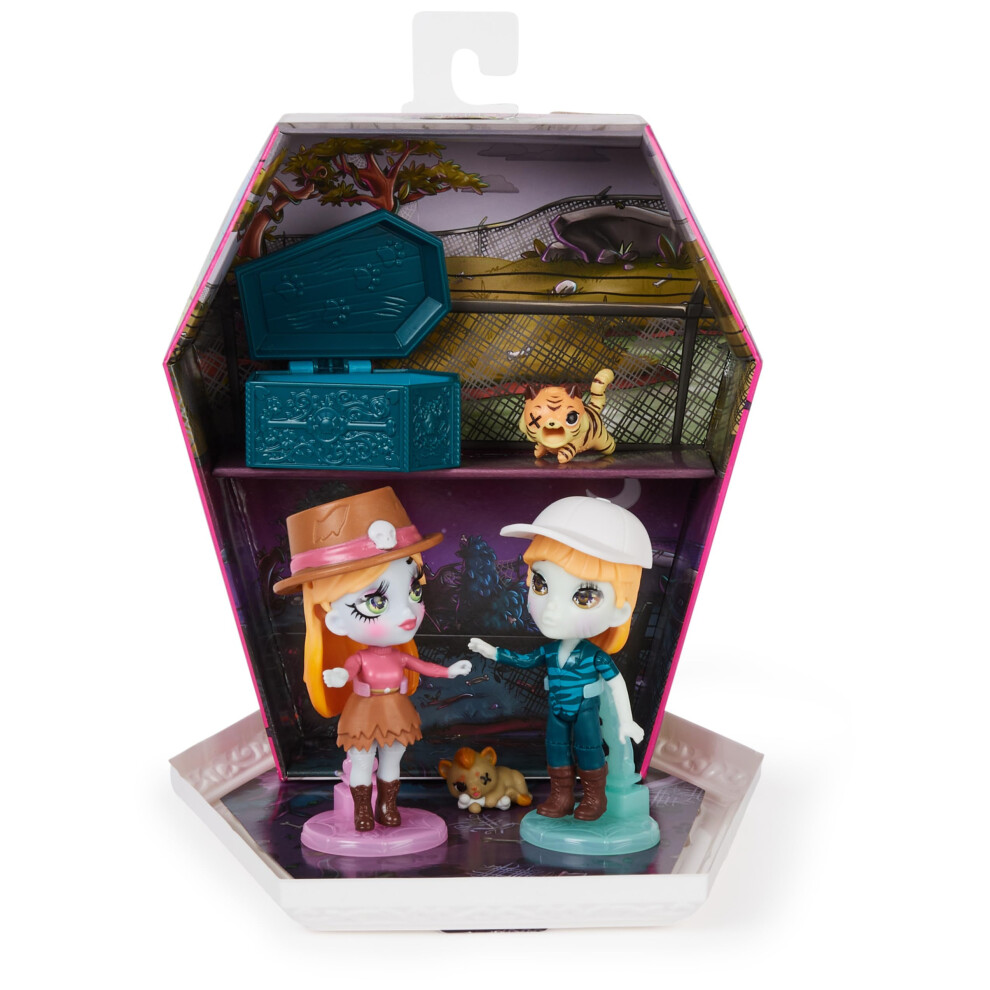 Zombaes Forever Wild Vibes Big Cat Un-Rescue Zombie Dolls & Accessories Deluxe Set 2 figurines exclusives de 3,5 pouces 2 animaux de compagnie et