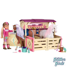 Glitter Girls - All Asparkle Acres Riding Stable Set - Accessory for 14-inch horses - 14-inch Doll Accessories and Clothes for Girls Age 3 a