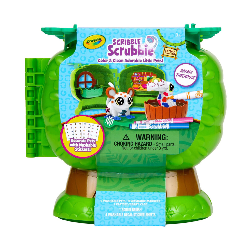 Crayola Scribble Scrubbie Pets Safari Treehouse  Toy Storage Case  Gift for Boys & Girls