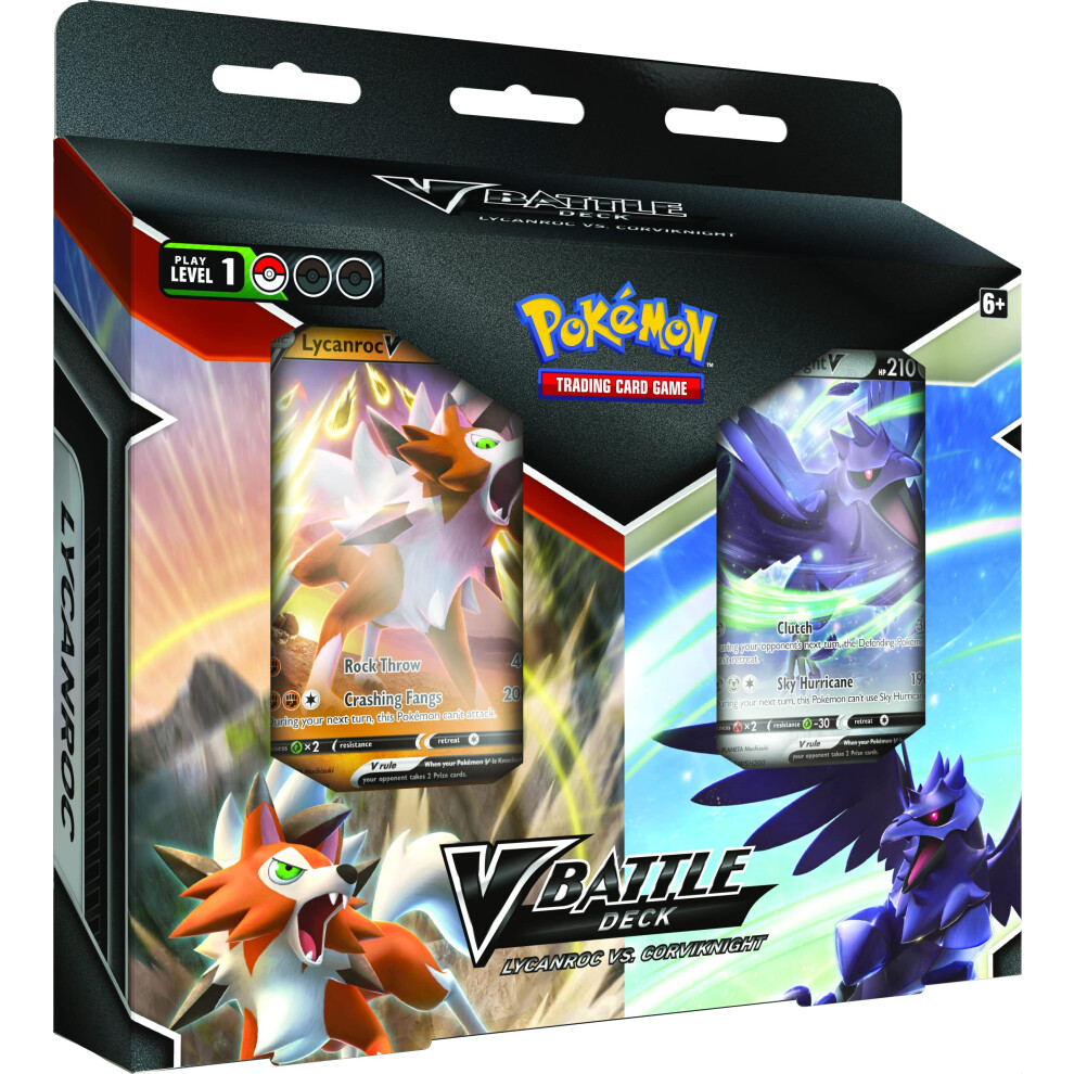 Pok?mon  Lycanroc V vs Corviknight V Battle Deck Bundle  Card Game  Ages 6+  2 Players  10 Minutes Playing Time