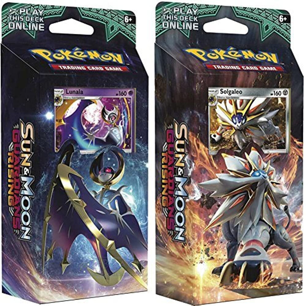 Pokemon TCG: Sun & Moon Guardians Rising  Bundle Of Two 60-Card Theme Decks Featuring A Holographic Solgaleo & Lunala